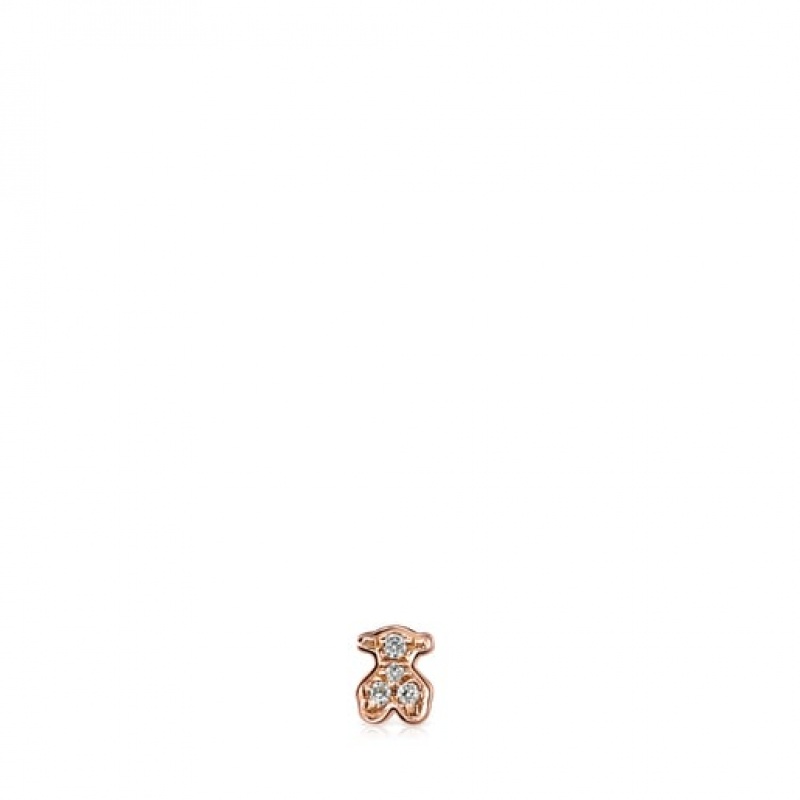 Tous Les Classiques Bear With Diamonds Ohrringe Rosa Gold | Österreich-QEMNUP625