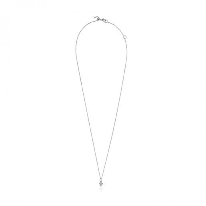 Tous Les Classiques Cross With Diamonds Halskette Silber | Österreich-LUTZSN683