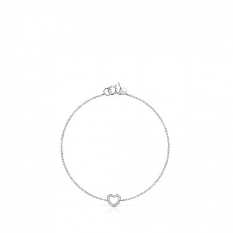 Tous Les Classiques Heart With Diamonds Armband Silber | Österreich-YGUBIM046