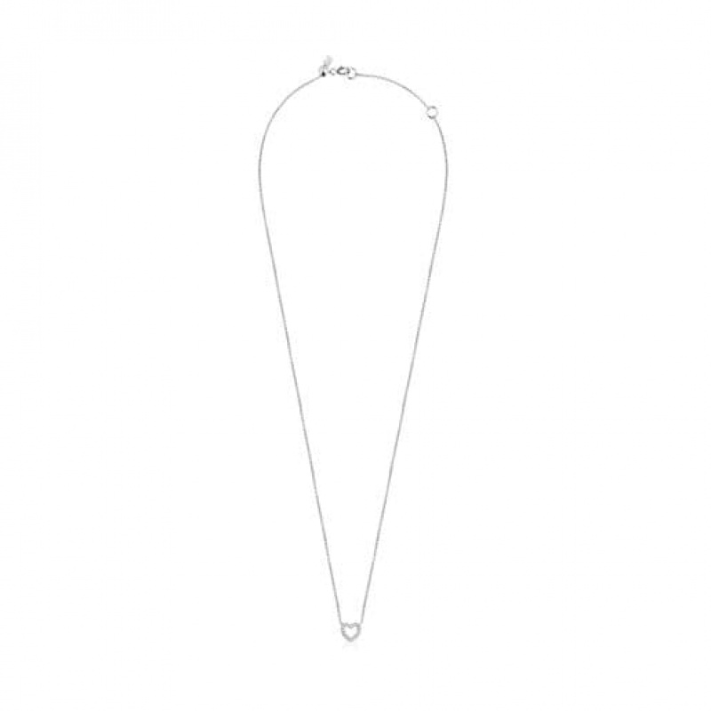 Tous Les Classiques Heart With Diamonds Halskette Silber | Österreich-AHBDSO432