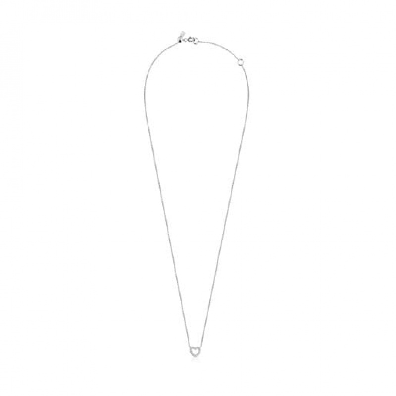 Tous Les Classiques Heart With Diamonds Halskette Silber | Österreich-XIYSOM704