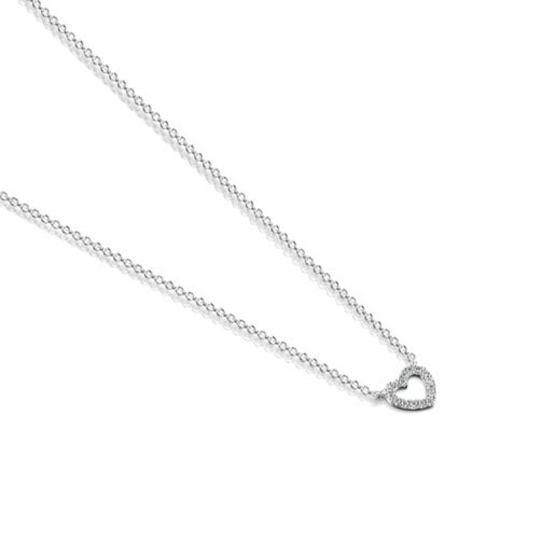 Tous Les Classiques Heart With Diamonds Halskette Silber | Österreich-XIYSOM704