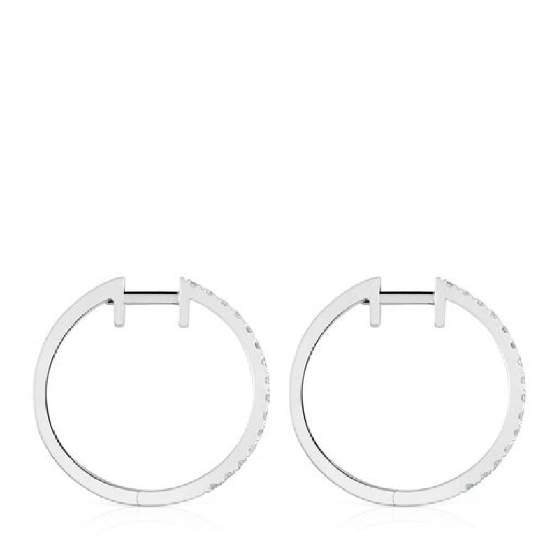 Tous Les Classiques Kurzes Hoop With 145 Mm Diamonds Ohrringe Silber | Österreich-OKIZEP564