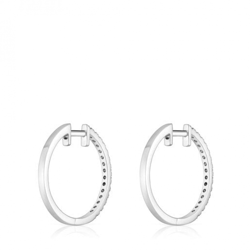 Tous Les Classiques Kurzes Hoop With 145 Mm Diamonds Ohrringe Silber | Österreich-OKIZEP564