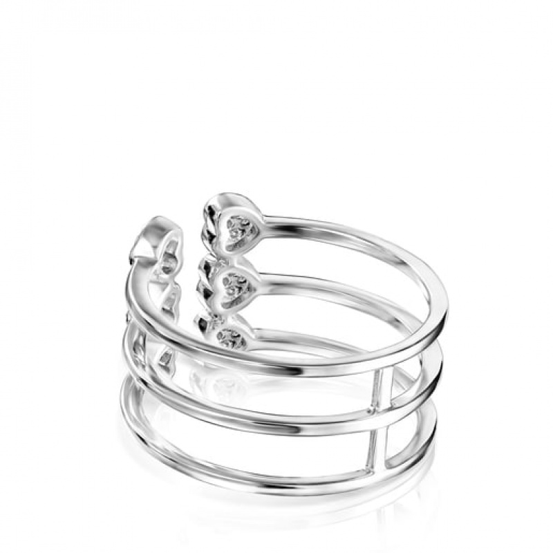 Tous Les Classiques Open With Diamonds Ring Silber | Österreich-IJRVYE461