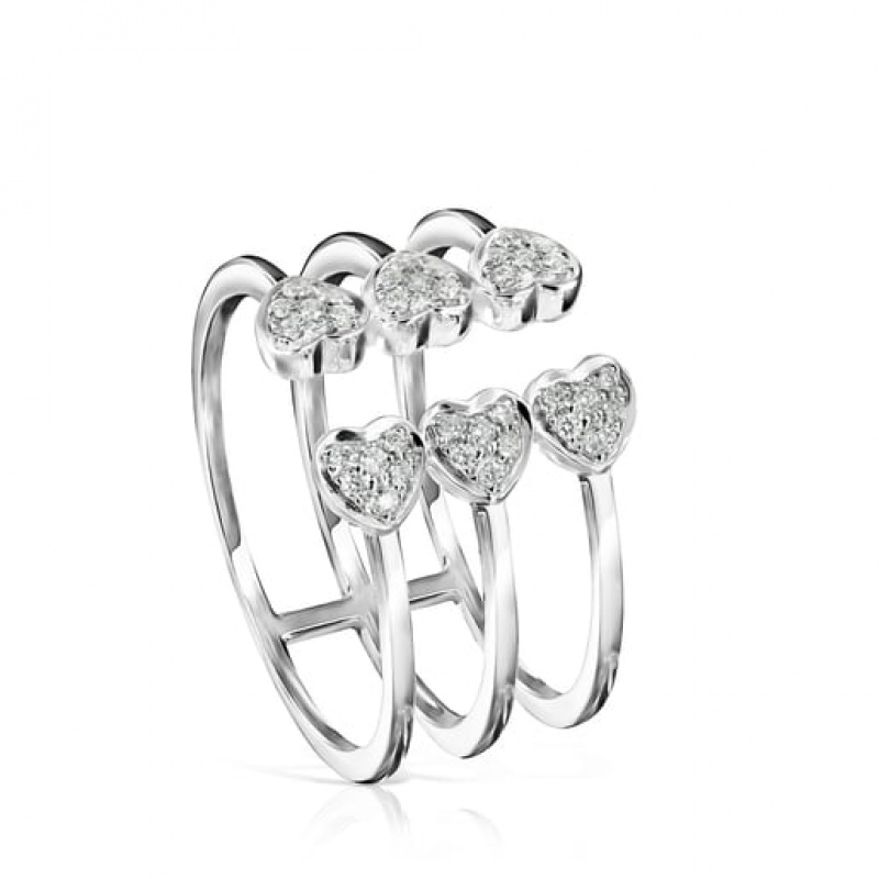 Tous Les Classiques Open With Diamonds Ring Silber | Österreich-IJRVYE461