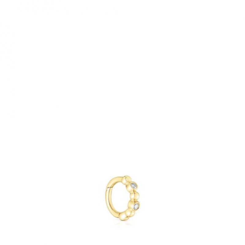 Tous Les Classiques Small Hoop With Balls Diamonds Ohrringe Gold | Österreich-YHTWZF510
