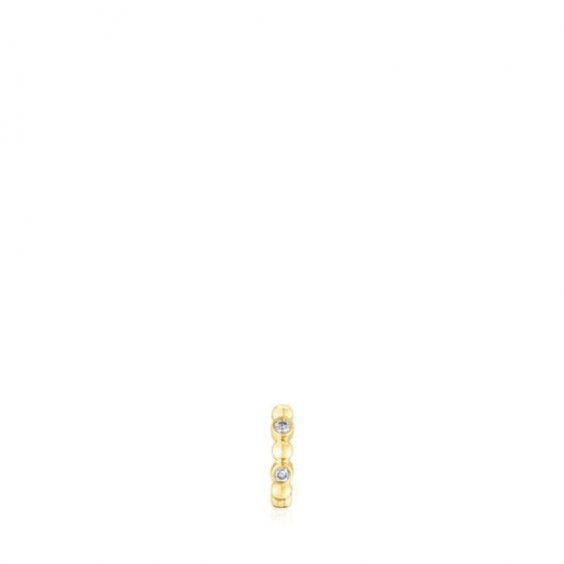 Tous Les Classiques Small Hoop With Balls Diamonds Ohrringe Gold | Österreich-YHTWZF510