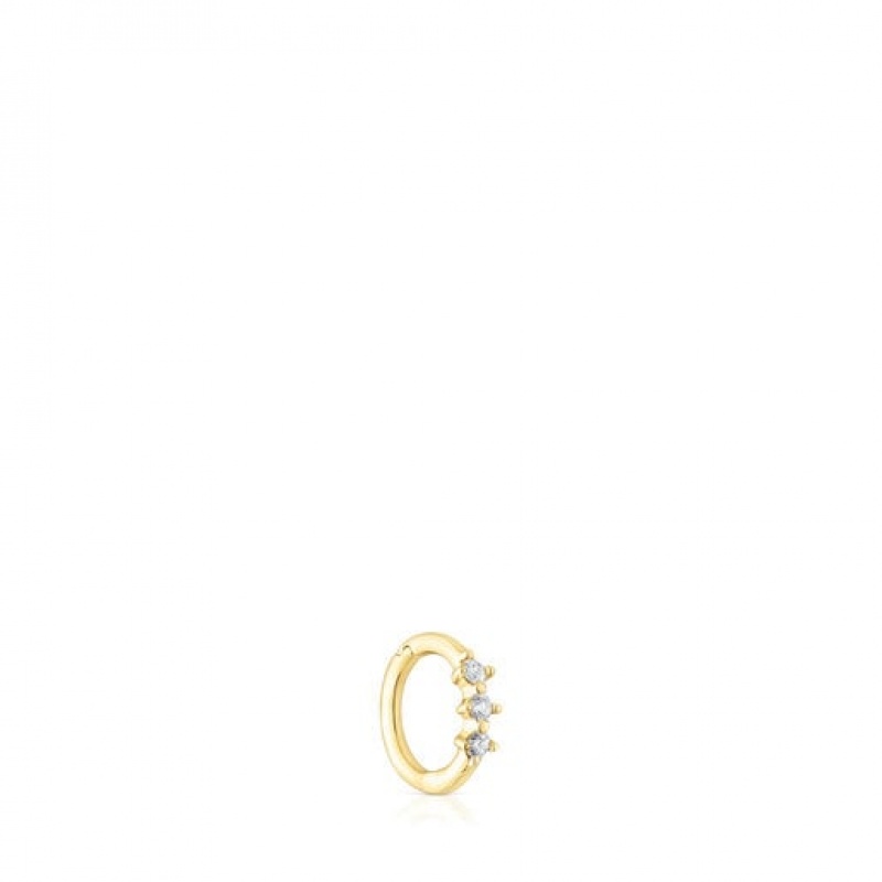 Tous Les Classiques Small Strip Hoop With Diamonds Ohrringe Gold | Österreich-HEYJPF819