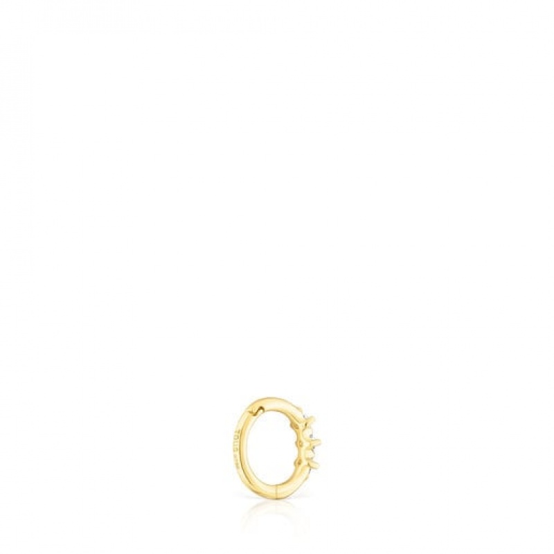Tous Les Classiques Small Strip Hoop With Diamonds Ohrringe Gold | Österreich-HEYJPF819