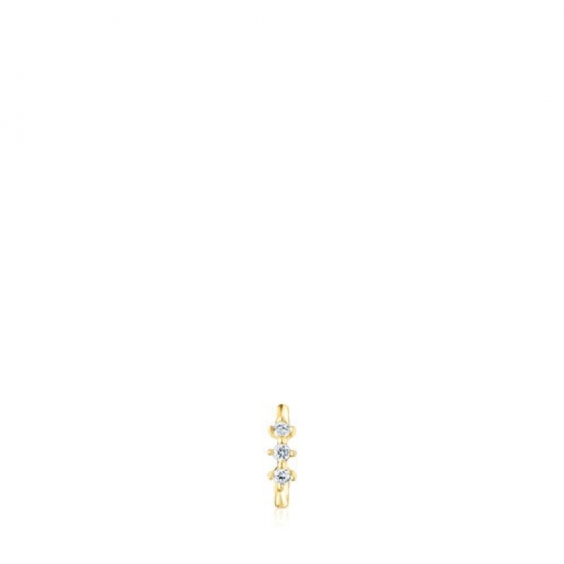 Tous Les Classiques Small Strip Hoop With Diamonds Ohrringe Gold | Österreich-HEYJPF819