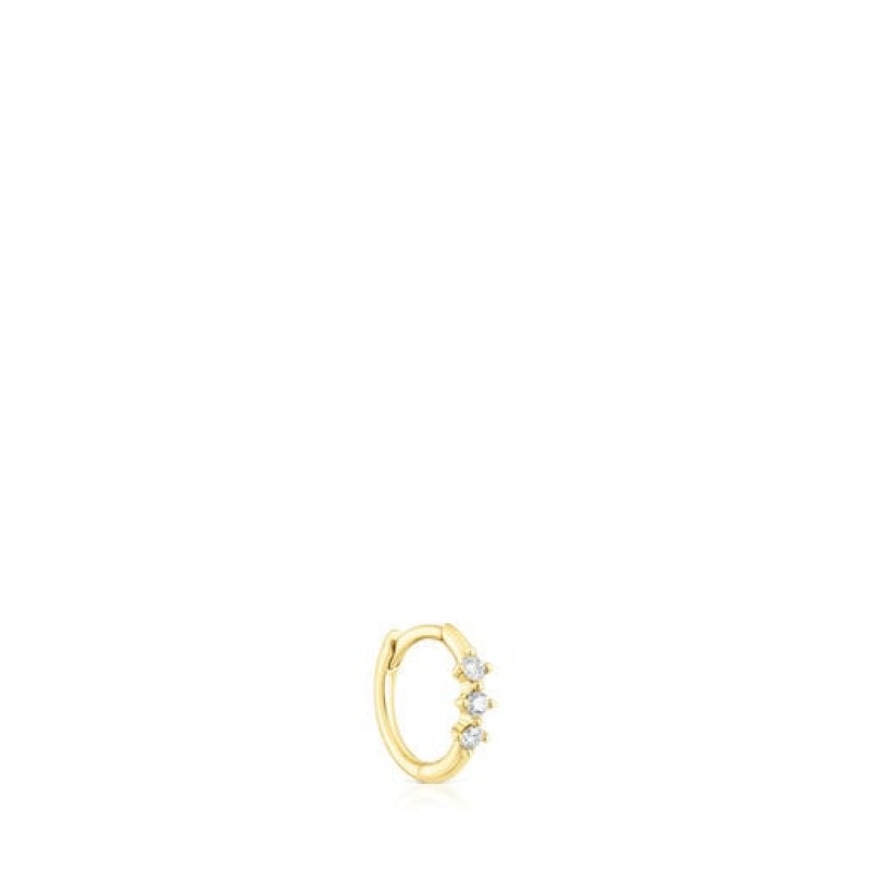 Tous Les Classiques Strip Hoop With Diamonds Ohrringe Gold | Österreich-WJKRTI452
