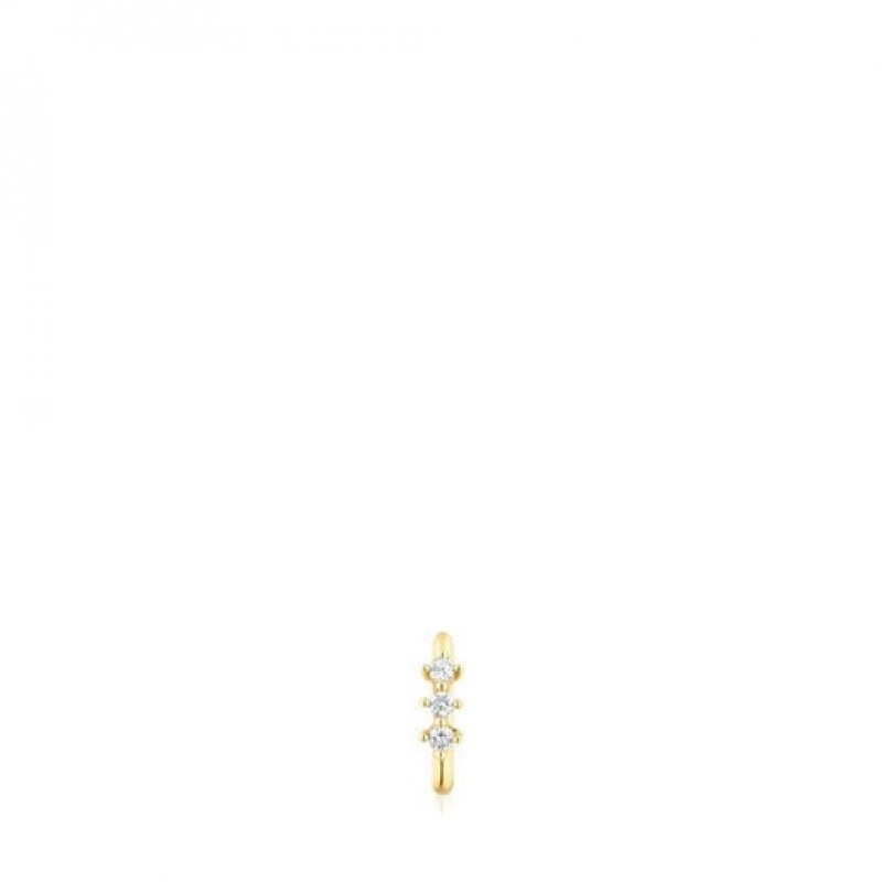 Tous Les Classiques Strip Hoop With Diamonds Ohrringe Gold | Österreich-WJKRTI452