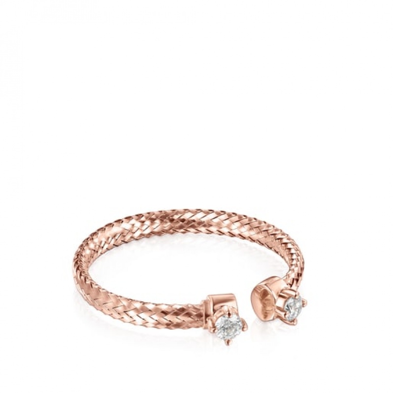 Tous Light Open With Diamonds Ring Rosa Gold | Österreich-DVOIBL371