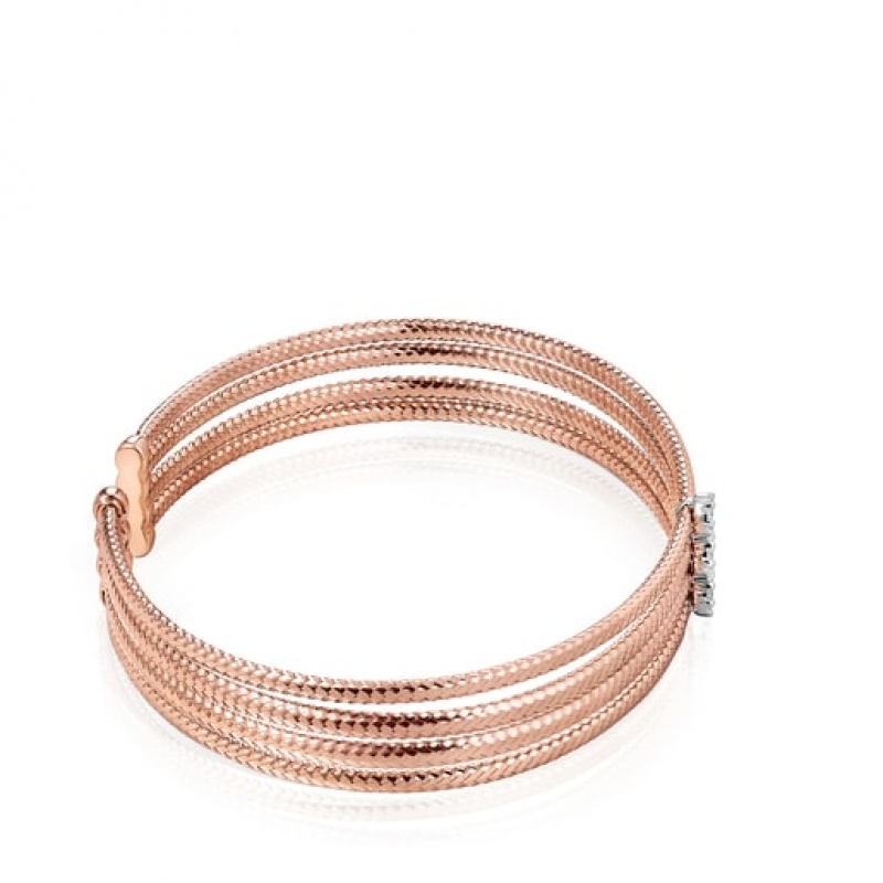 Tous Light Triple With Diamonds Armband Rosa Gold | Österreich-TJEIHN103