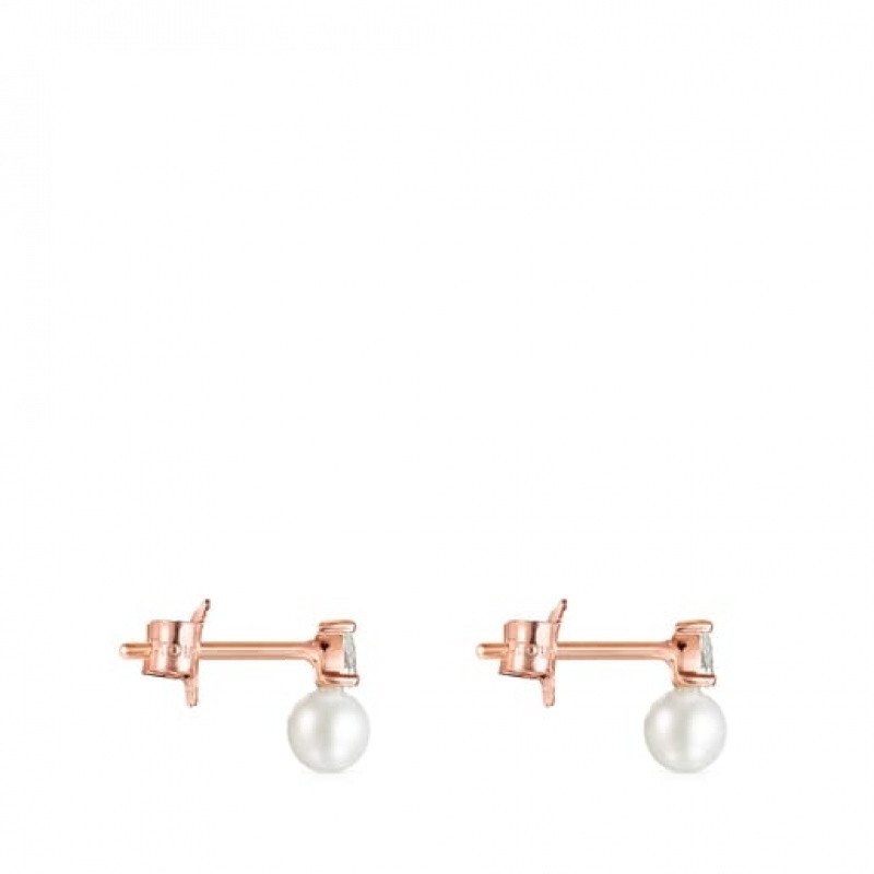 Tous Light With Diamonds Pearl Ohrringe Rosa Gold | Österreich-LIWYQE851