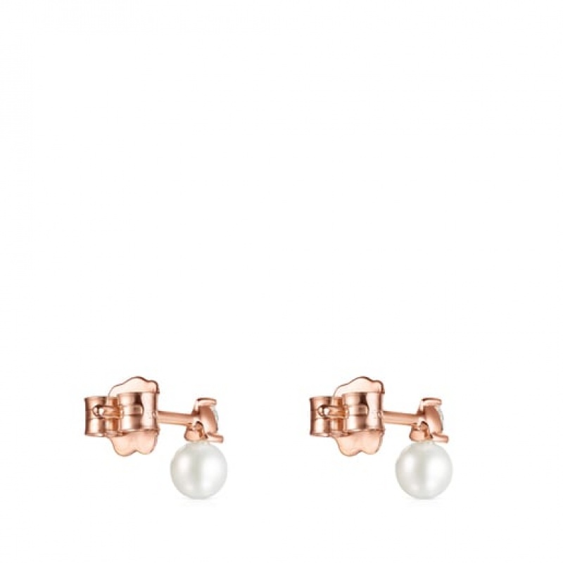 Tous Light With Diamonds Pearl Ohrringe Rosa Gold | Österreich-LIWYQE851