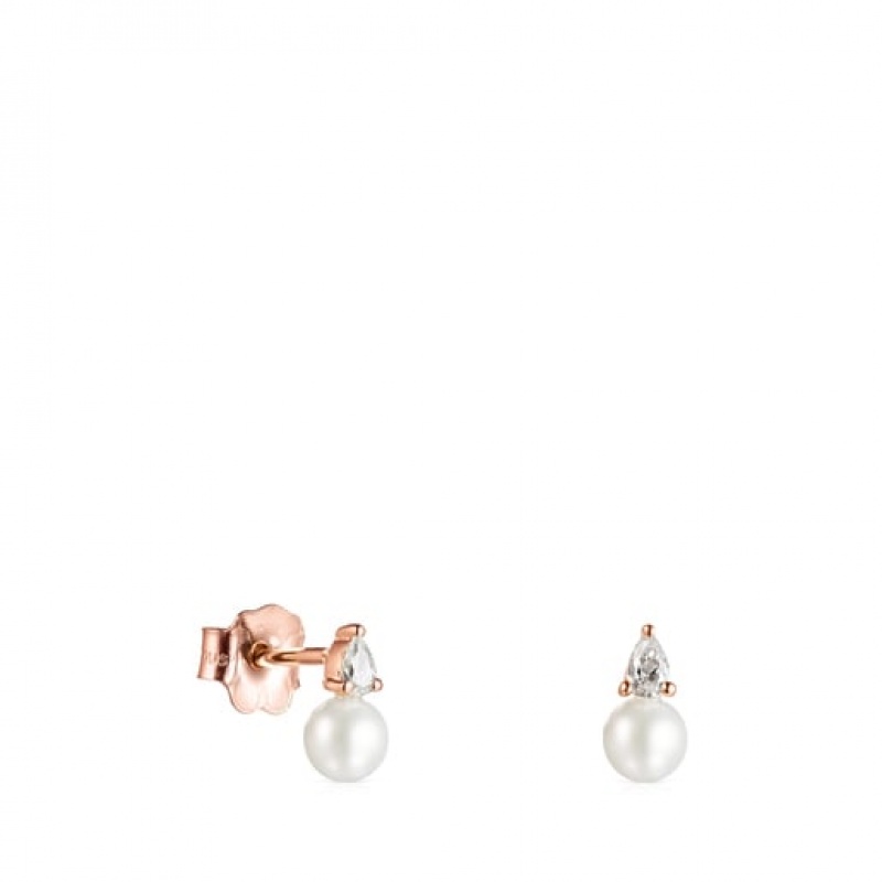 Tous Light With Diamonds Pearl Ohrringe Rosa Gold | Österreich-LIWYQE851
