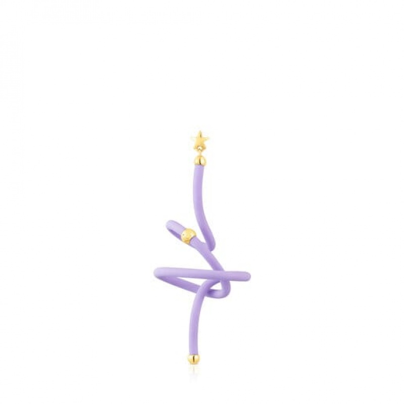 Tous Lilac Spiral St Tropez Caucho 1/2 Ohrringe Gold Lila | Österreich-ARIYWZ318