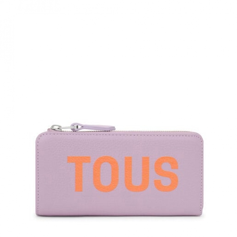 Tous Logo Lynn Leder Geldbörse Lila | Österreich-HIUKRN298