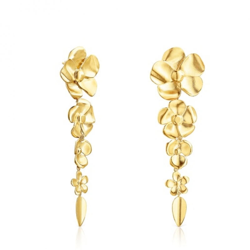 Tous Long Fragile Nature Ohrringe Gold | Österreich-CGMYHQ359