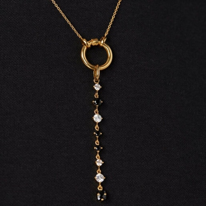 Tous Long Glaring With Onyx Zirconia Anhänger Gold | Österreich-QFNBAL081