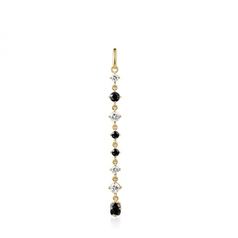 Tous Long Glaring With Onyx Zirconia Anhänger Gold | Österreich-QFNBAL081