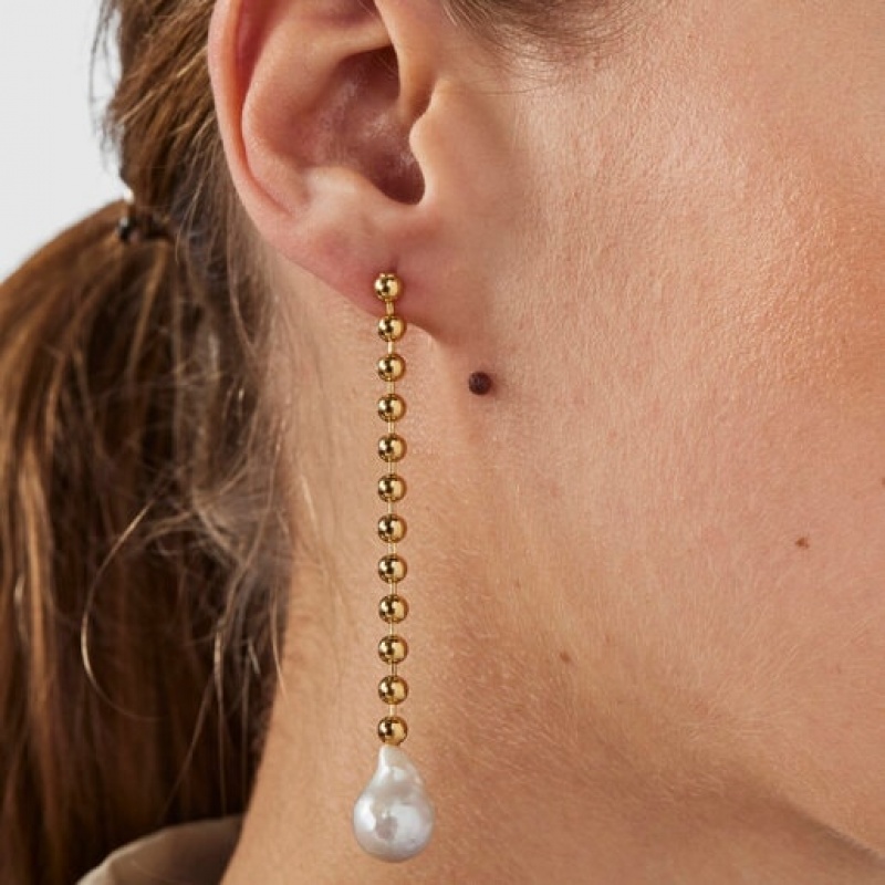 Tous Long Gloss With Pearl Ohrringe Gold | Österreich-IWDSJC519