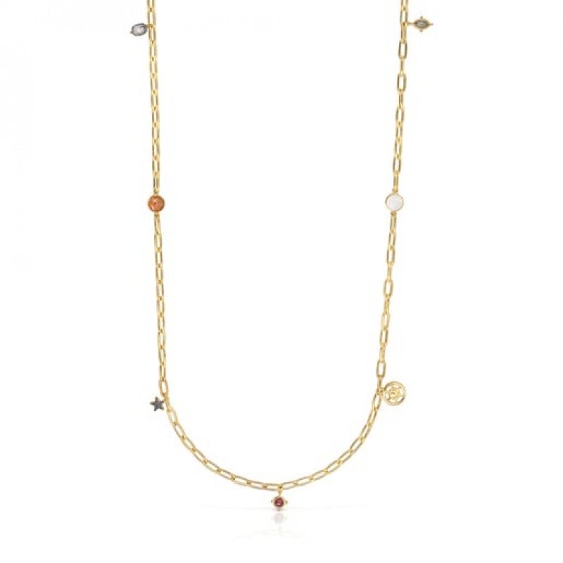 Tous Long Magic Nature With Gemstones Halskette Gold | Österreich-KTNELB169