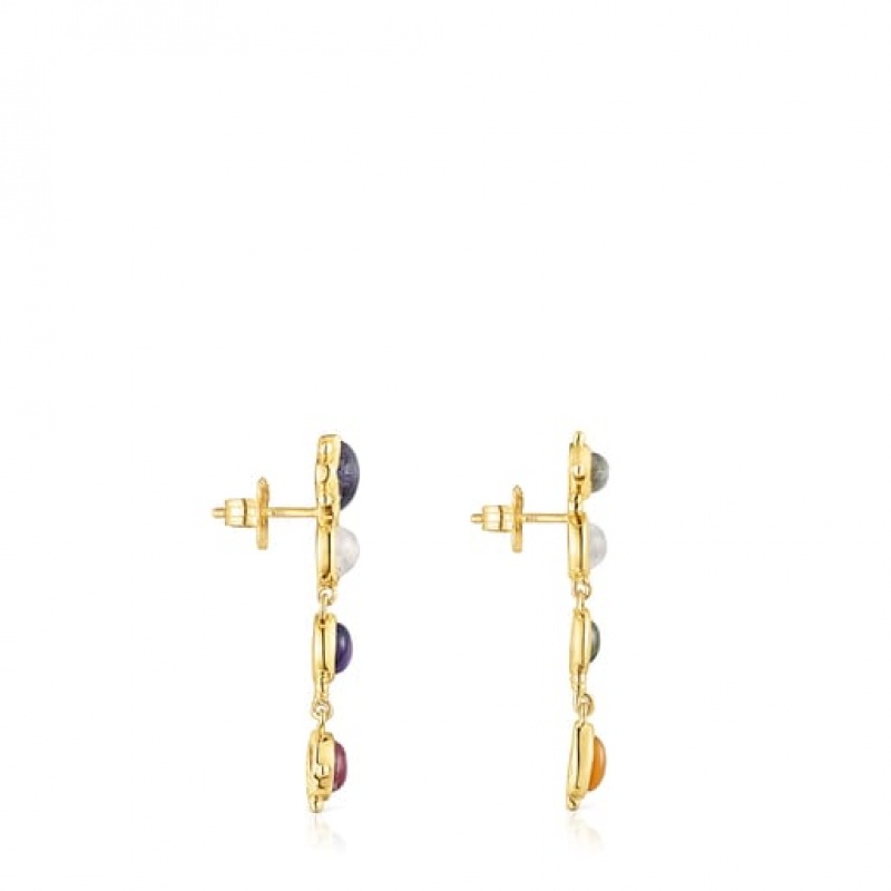 Tous Long Magic Nature With Gemstones Ohrringe Gold | Österreich-MXGJPY856