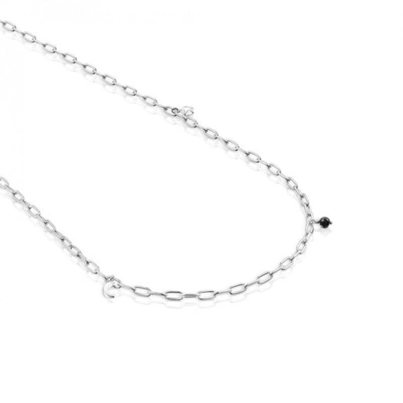 Tous Long Magic Nature With Pearls Onyx Halskette Silber | Österreich-OPRMXN809