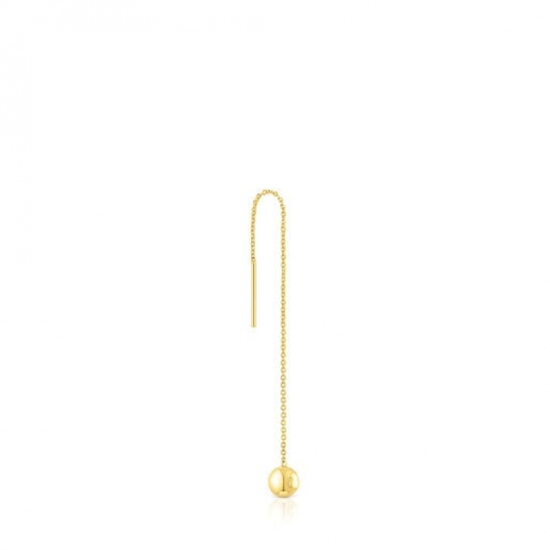 Tous Long Plump Ball 1/2 Ohrringe Gold | Österreich-BAFMSZ546