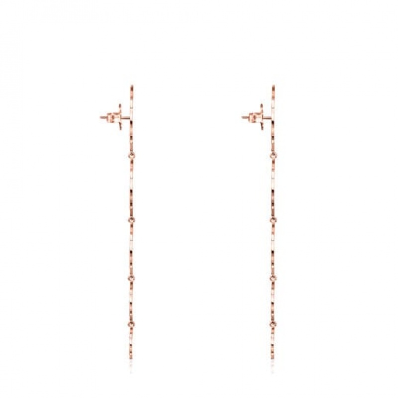 Tous Long Rosa De Abril Ohrringe Rosa Gold | Österreich-YXWZHL043