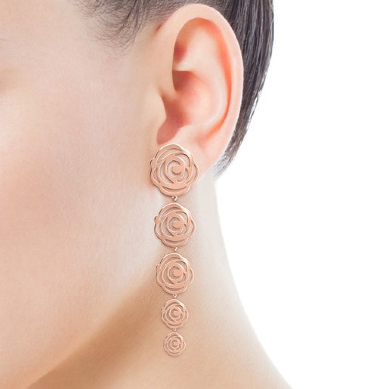 Tous Long Rosa De Abril Ohrringe Rosa Gold | Österreich-YXWZHL043