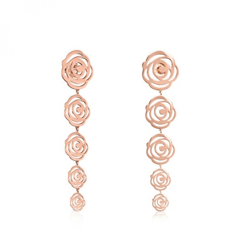 Tous Long Rosa De Abril Ohrringe Rosa Gold | Österreich-YXWZHL043