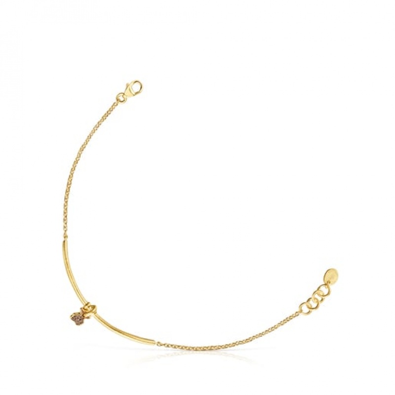 Tous Luah Bear With Quartz Armband Gold | Österreich-QRPJLS123