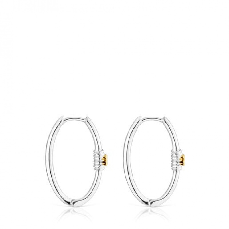 Tous Lure Hoop Ohrringe Silber Gold | Österreich-OSPFWJ028