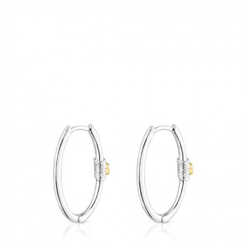 Tous Lure Hoop Ohrringe Silber Gold | Österreich-OSPFWJ028
