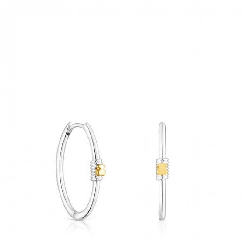 Tous Lure Hoop Ohrringe Silber Gold | Österreich-OSPFWJ028