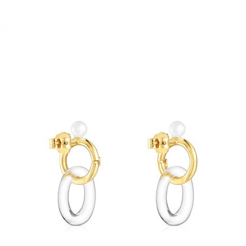Tous Luz With Crystal Pearl Ohrringe Gold | Österreich-CRQBFI940