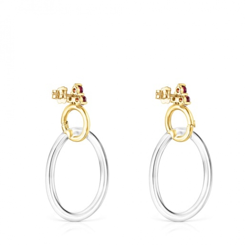 Tous Luz With Rhodolite Crystal Ohrringe Gold | Österreich-HGUNQL201