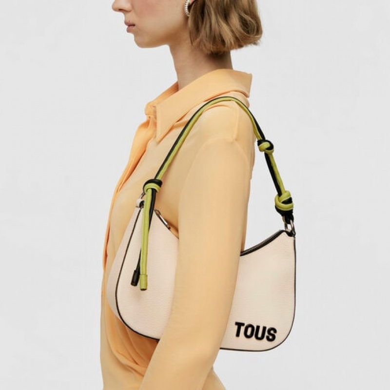 Tous Lynn Leder Schultertasche Beige | Österreich-UWRGAK860