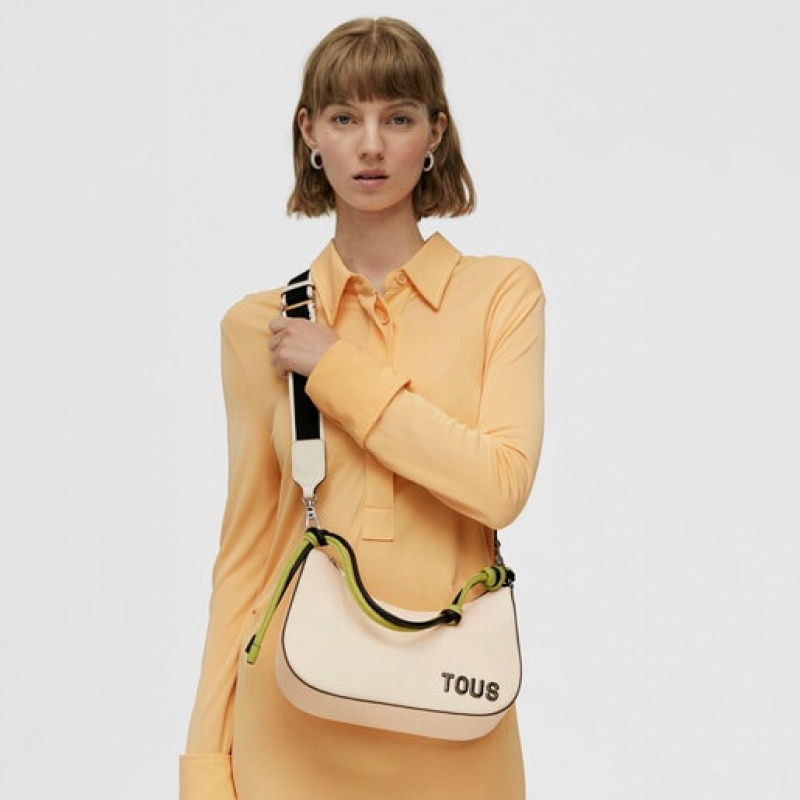 Tous Lynn Leder Schultertasche Beige | Österreich-UWRGAK860