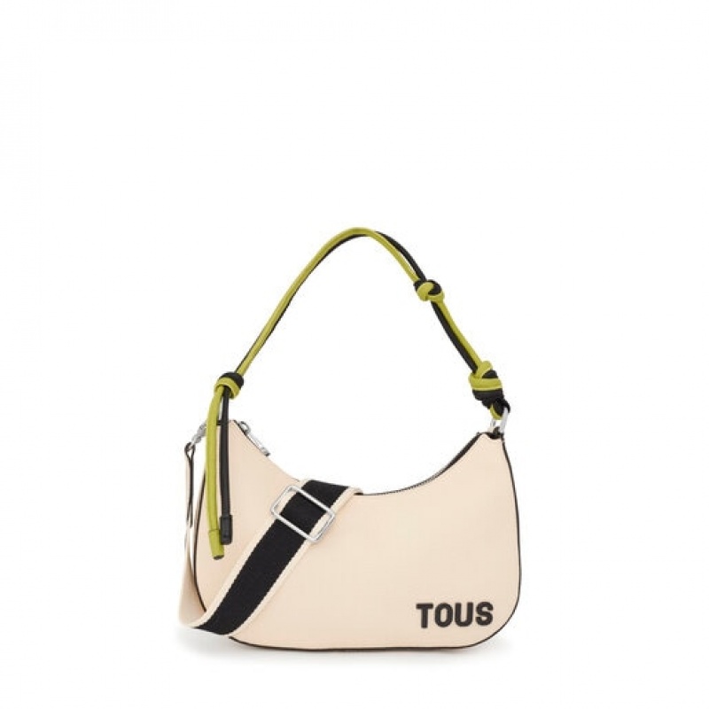 Tous Lynn Leder Schultertasche Beige | Österreich-UWRGAK860