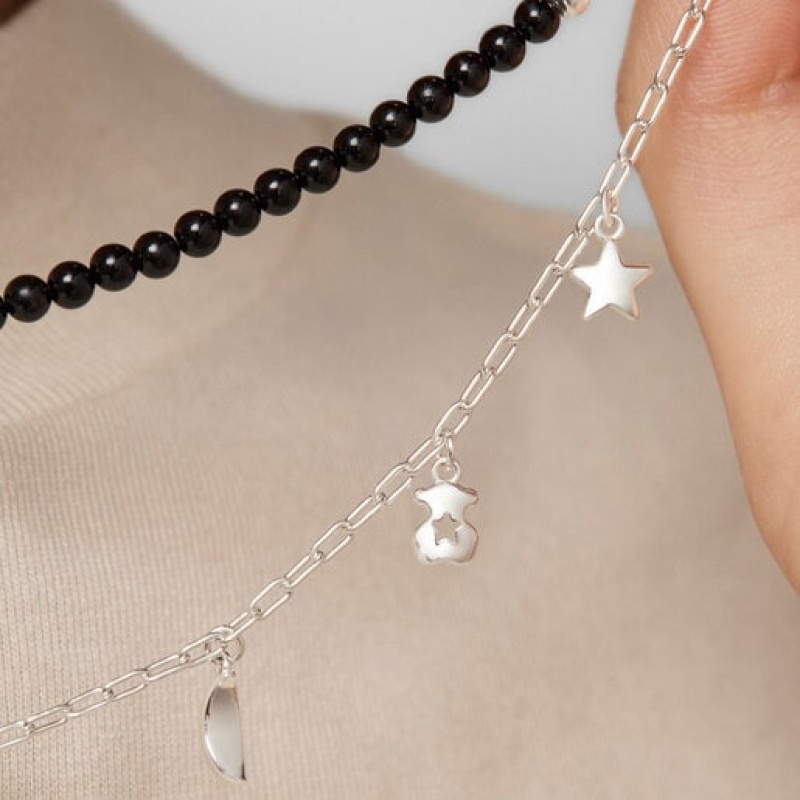 Tous Magic Nature Double With Onyx Halskette Silber | Österreich-HMXUZG720