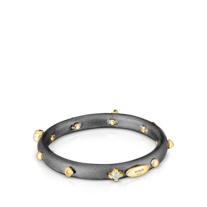 Tous Magic Nature Hoop With Diamonds Ring Schwarz | Österreich-OALTJX923