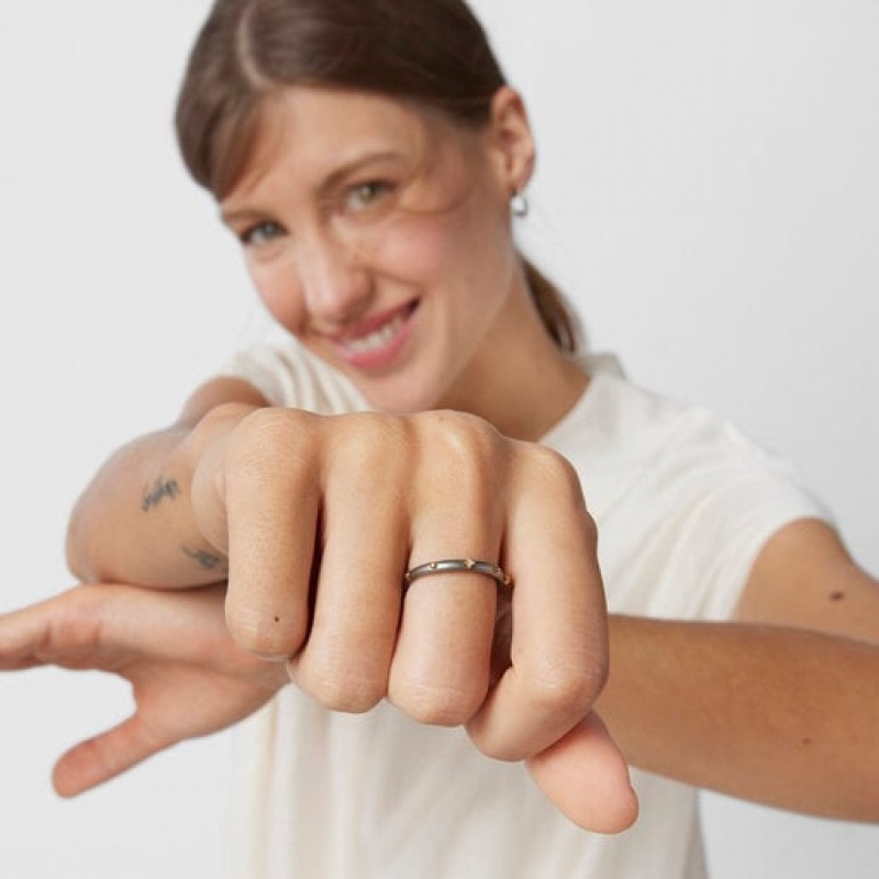 Tous Magic Nature Hoop With Diamonds Ring Schwarz | Österreich-OALTJX923