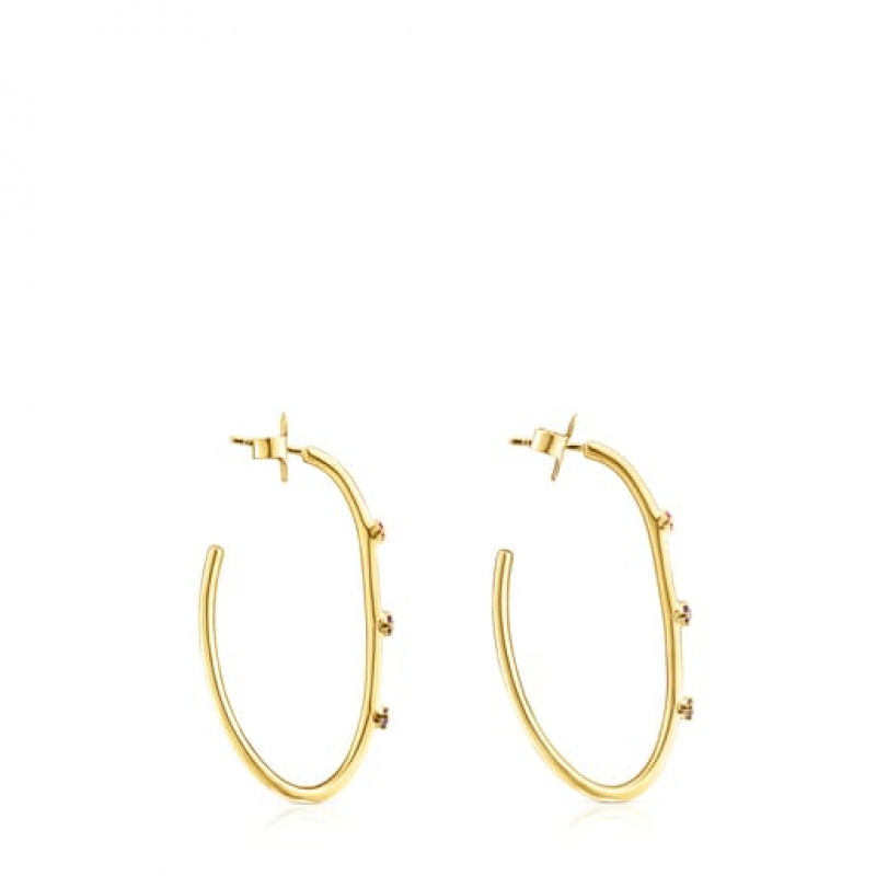 Tous Magic Nature Hoop With Gemstones Ohrringe Gold | Österreich-GSTXKU452