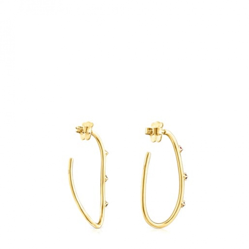 Tous Magic Nature Hoop With Gemstones Ohrringe Gold | Österreich-GSTXKU452