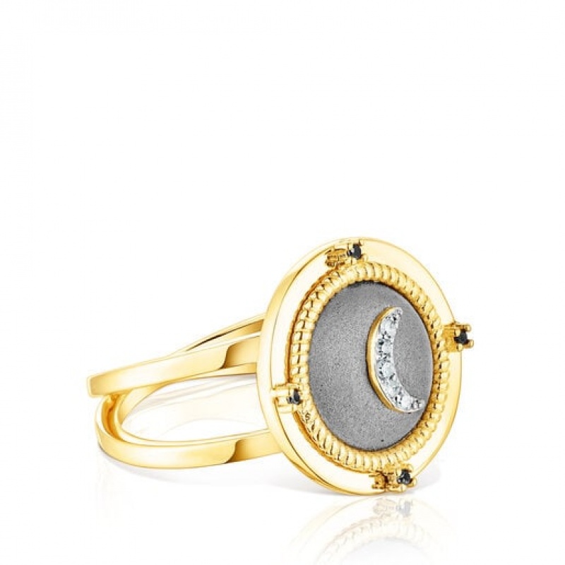 Tous Magic Nature Moon With Diamonds Ring Gold | Österreich-AZHUYS196